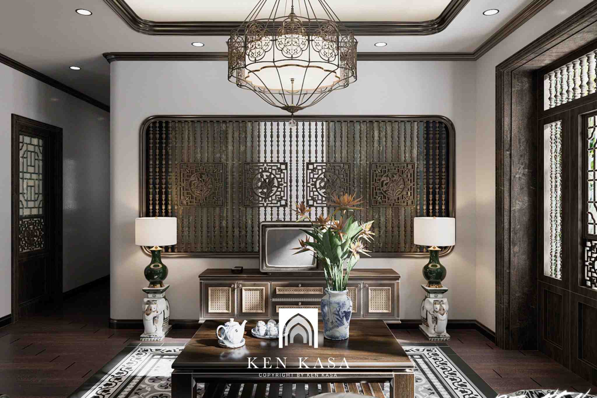 Nội thất tinh tế trong phong cách Đông Dương
